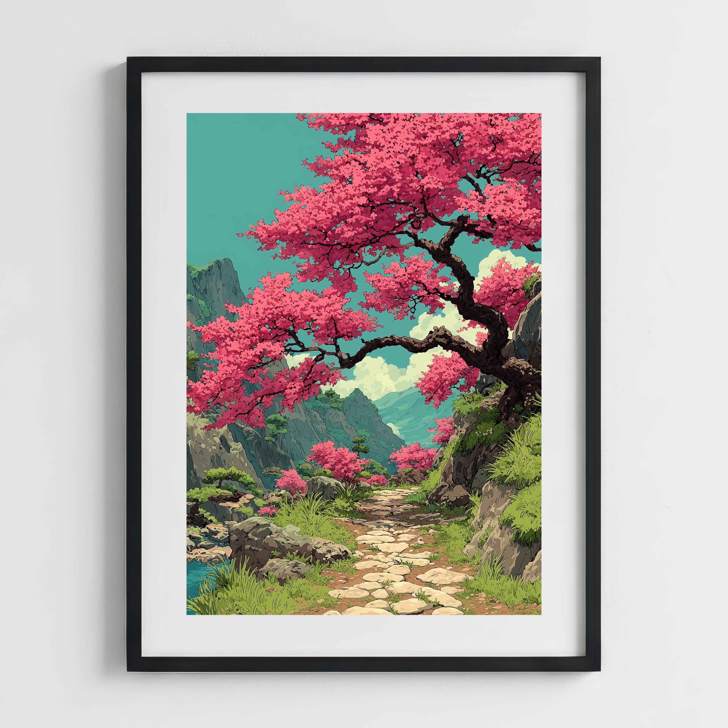 Il Cammino dei Ciliegi – Poster Natura e Paesaggio Giapponese
