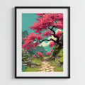 Il Cammino dei Ciliegi – Poster Natura e Paesaggio Giapponese