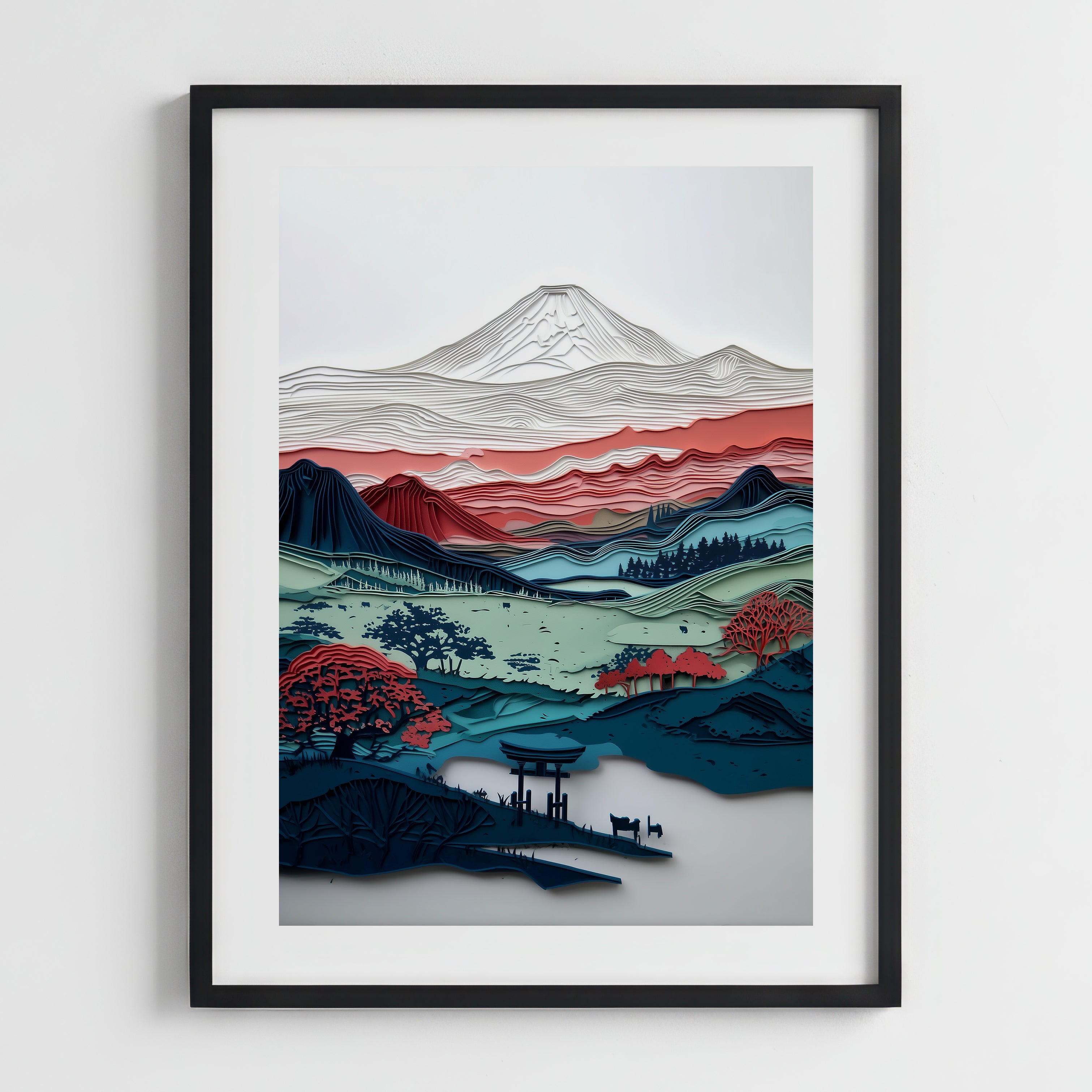 Stampa Giapponese "Monte Fuji Multicolore"